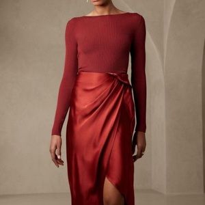 Banana Republic Scoop-back Red Shirt